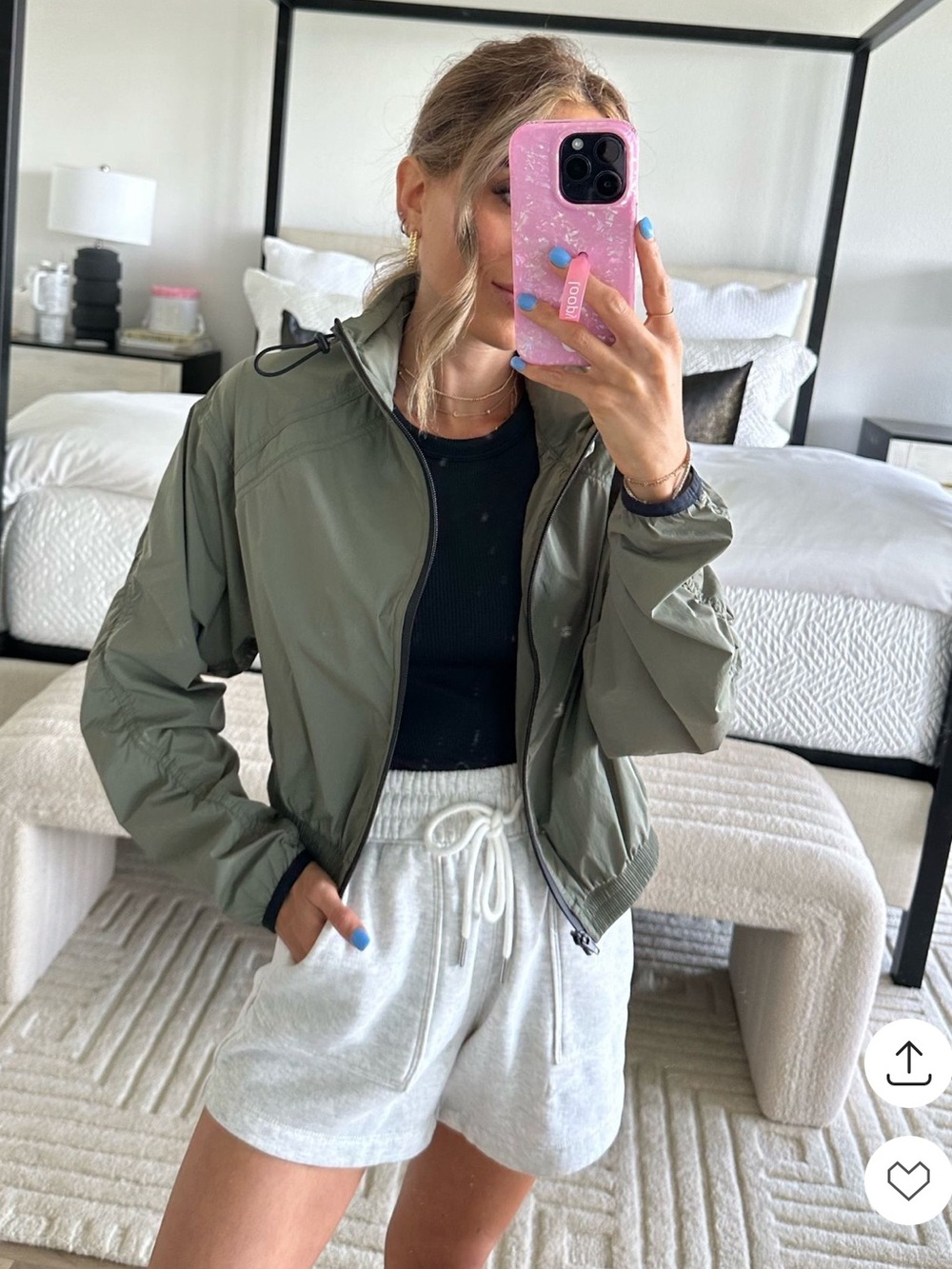 Abercrombie & Fitch Olive Green Utility Windbreaker Jacket
